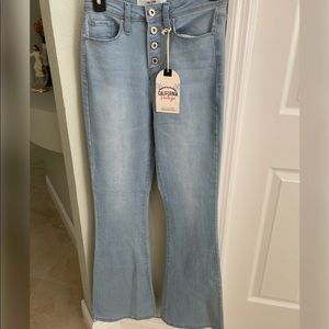 Light wash flare jeans